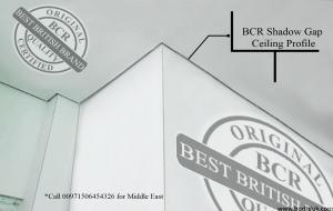 Shadow Gap Ceiling Profiles by BCR Ltd. UK Instock in LONDON and DUBAI for Middle east